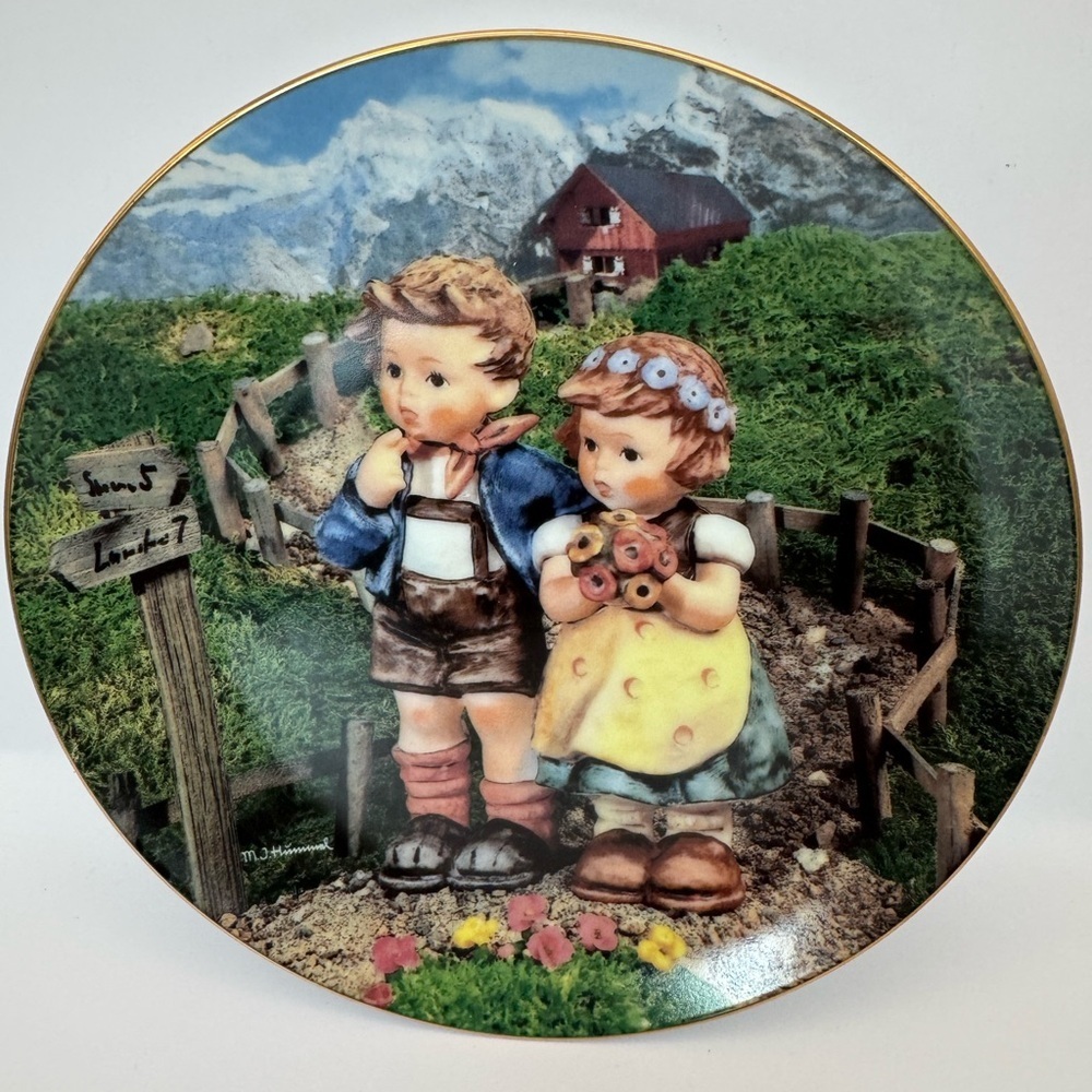 M. J. Hummel Little Companions "Country Crossroads" Plate The Danbury Mint